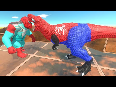 SPIDERMAN GORO vs SPIDERMAN T-REX DEATH CLIMB - Animal Revolt Battle Simulator