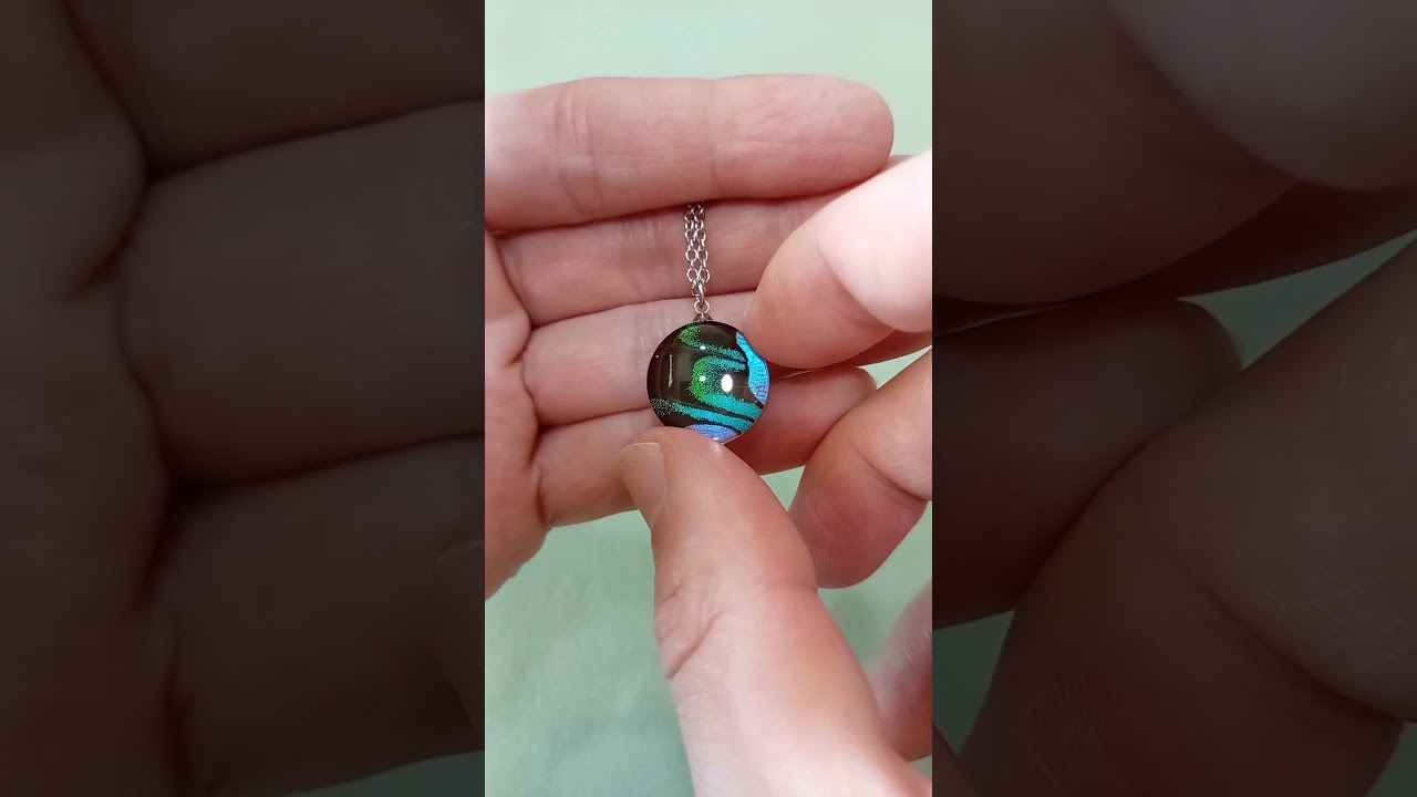 Collana da 18mm con vera ala di Papilio blumei sotto lente in vetro, design gioielleria per negozi di musei