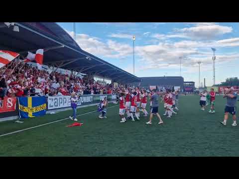 Sandvikens IF firar 4-0 vinst mot Gefle IF i Gästrikland derby på Jernvallen 03.08.2024