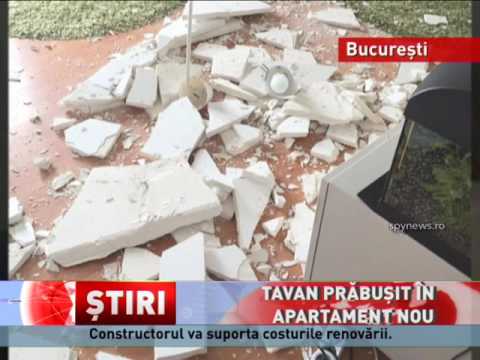 Tavan prăbușit în apartament nou