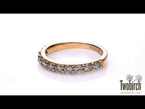 0.49 Carat Seven Stone Common Prong Wedding Ring - TwoBirch - TB-WR-0027-YG-H