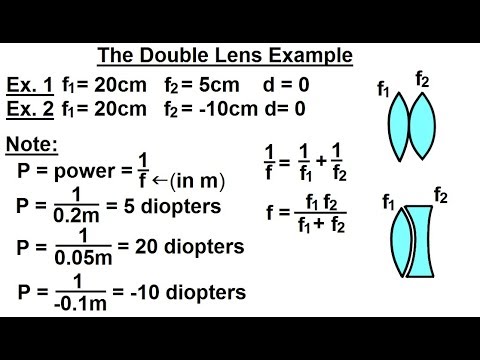 Physics 55 4 Optics Multiple Lenses 1 of 12 The Double Lens Example