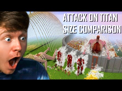 Minecraft Size Comparison Reacts - INSANE Attack on Titan Transformation (Reaction)