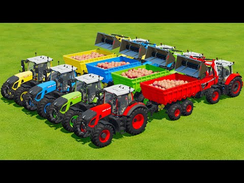 LOAD AND TRANSPORT APPLES WITH MASSEY FERGUSON TRACTORS - Farming Simulator 22