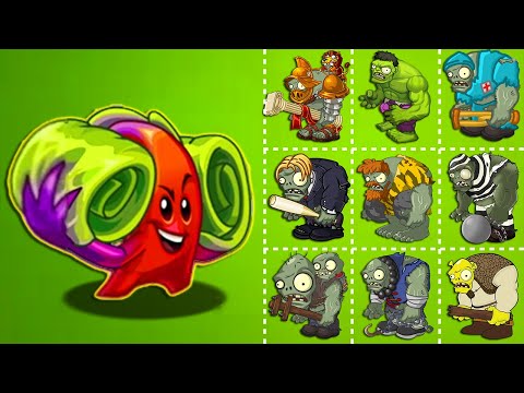 Rhubarbarian Plant vs All Gargantuar Zombies 2! New Plant - Plants vs Zombies 2 (Pvz2 Gameplay)