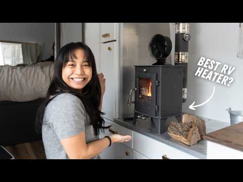 TINY WOOD STOVE INSTALL & REVIEW in an Airstream