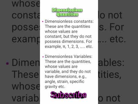 Dimensionless Quantities