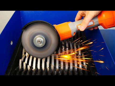 Operated Angle Grinder vs Shredder! Amazing Experiment!