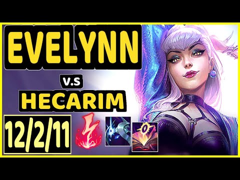 EVELYNN vs HECARIM - 12/2/11 KDA JUNGLE GAMEPLAY - EUW Ranked GRANDMASTER