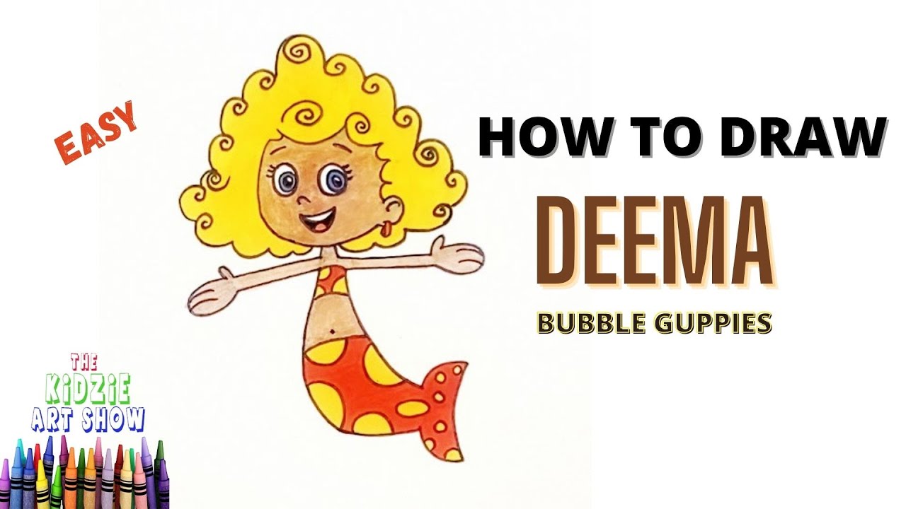 How to draw Deema from Bubble Guppies tv show step by step easy. Draw and color Deema Bubble Guppy.