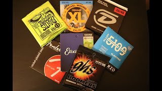 Video thumbnail for Electric guitar string comparasion! by SuperMrSlater