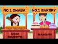Chutki Food Challenge Dhaba VS Bakery Cartoons For Kids In Hindi