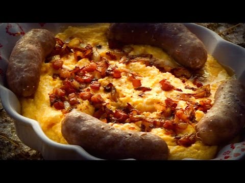 Saucisses savoyardes et polenta au reblochon