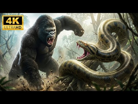 KING KONG vs GIANT ANACONDA | The Savage Battle in the Deep Jungle - The Deadliest Stranglehold!
