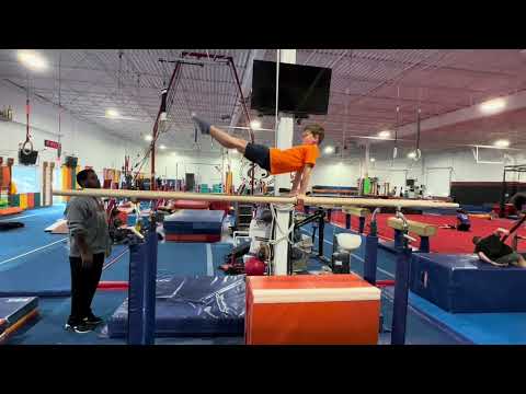 Level 3 Men's Gymnastics Parallel Bar Routine@elitegymnastics 🧡🖤 #Level3Gymnastics