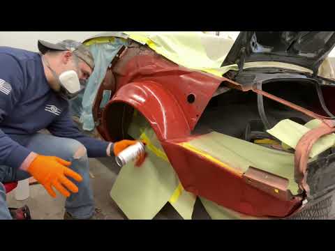 1973 Firebird- Painting the outer wheelhouse and inside of rear quarter.