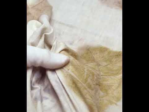 Teak Leaf Eco Print Naturally Dyed Pure Khadi Fabric 142 GSM — video