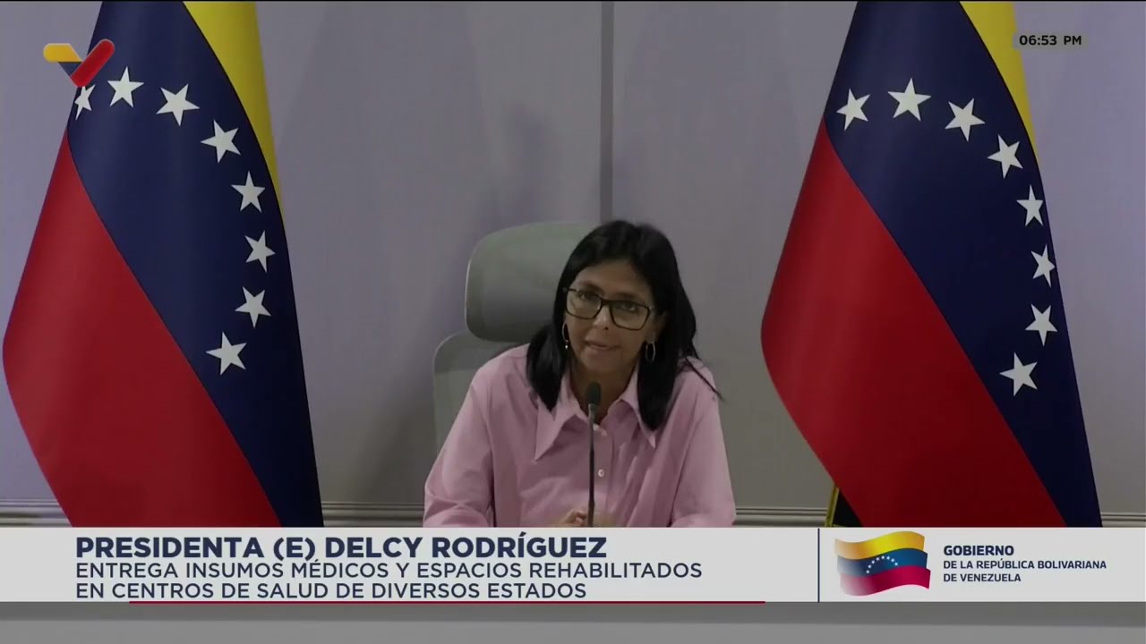 Delcy Rodríguez se pronuncia sobre las medicinas donadas por Estados Unidos a Venezuela