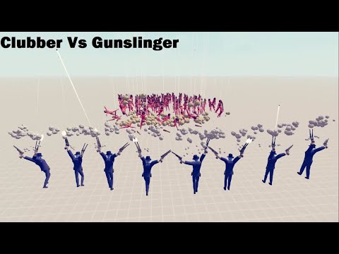 Totally Accurate Battle Simulator 100 Clubber Vs 8 Gunslinger TABS