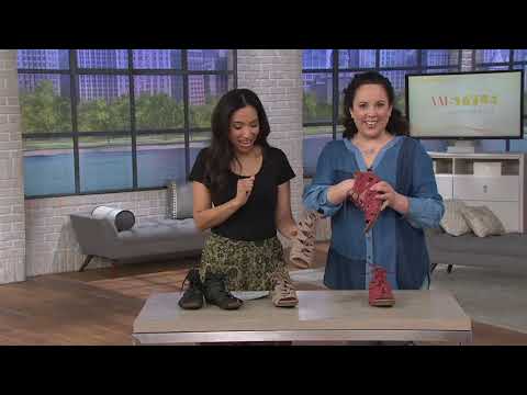 Earth Origins Leather Lace-up Wedges - Harley on QVC