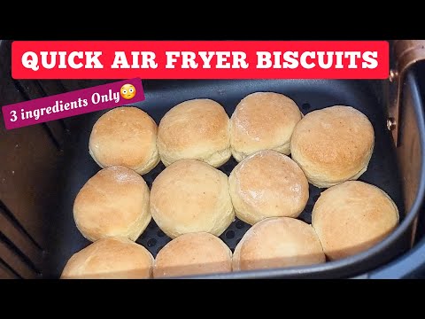 3 Ingredients Air Fryer Biscuits Recipe From Scratch. Easy Air Fried Recipes