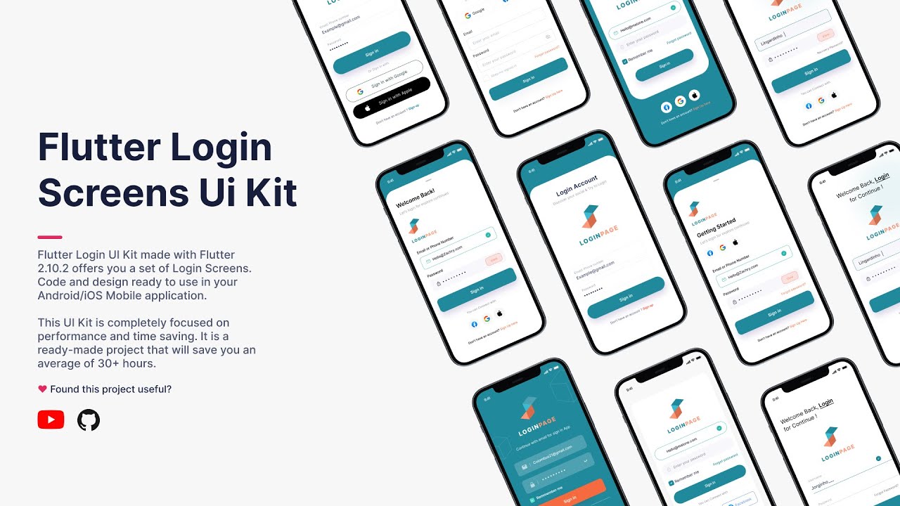 Flutter Login Screens Ui Kit with Source Code