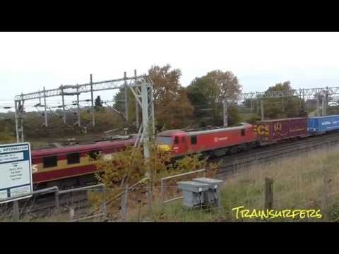 DB Class 90 No's. 90035 + 90036 on 4M25 Mossend - Daventry @ Casey Lane on 05.11.15 - HD