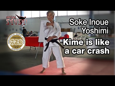 Soke Inoue Yoshimi - Kime is like a car crash - Seminar Italy 2013