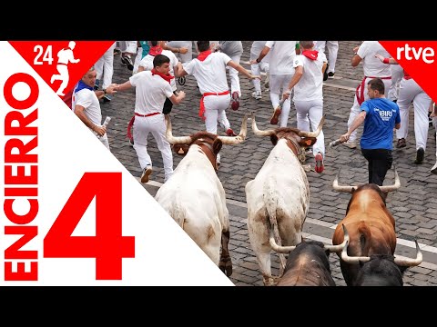 July 10 2024 encierro with Fuente Ymbro bulls in Pamplona