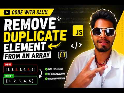 Remove Duplicate Elements From An Array Without Using An Inbuilt Function Javascript Interview