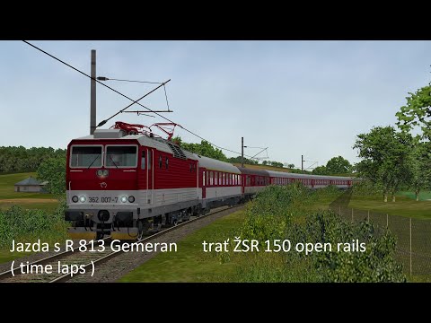Jazda s R 813 Gemeran Šurany-Podhájska trať ŽSR 150 open rails ( time laps )