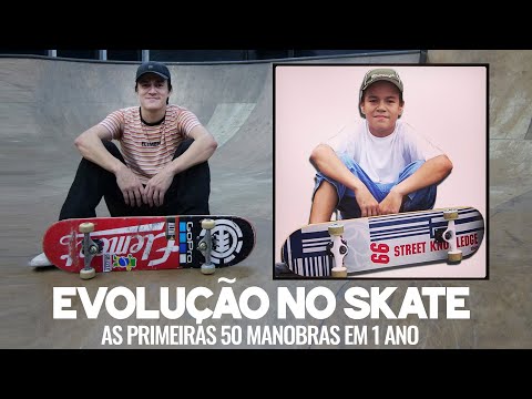 EVOLUÇÃO NO SKATE | PRIMEIRAS 50 MANOBRAS