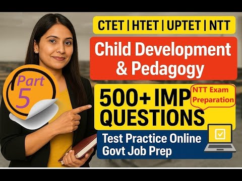 NTT EXAM  Preparation PART- 5 Super 30 Questions Day 5| HTET CTET UPTET REET CDP MCQ Questions
