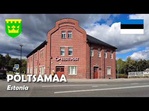 Põltsamaa, Estonia. A walk in the city center. 4K
