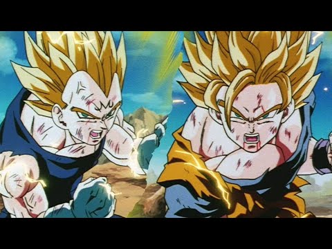 SSJ2 Goku vs SSJ2 Majin Vegeta Best Part (Japanese)