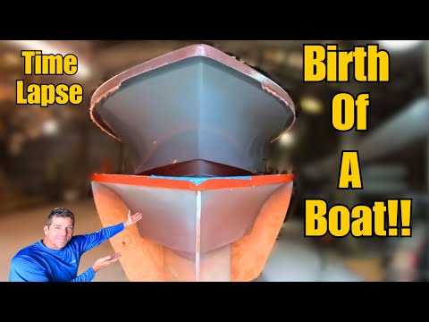 WATCH THIS INSANE BIRTH of OUR CUSTOM FIBERGLASS BOAT! FROM START to FINISH!