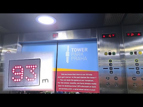1990 HIGHRISE Kone TMS lift @ Žižkov Television Tower (Mahlerovy sady 1), Prague, Czechia