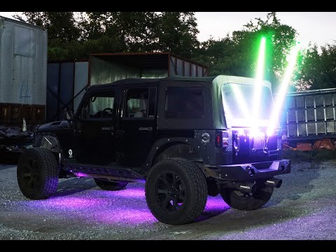 Dual LED Whip Lights & Rock Lights Kit with Brake/Turn Signal Feature