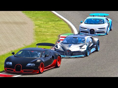 Bugatti Divo vs Bugatti Chiron vs Bugatti Veyron SS - Suzuka