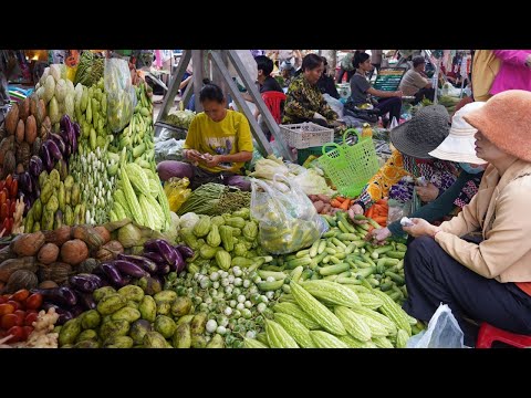 Compilation Cambodian Market Scene - Activities & Lifestyle of Vendors in Countryside Vs Town