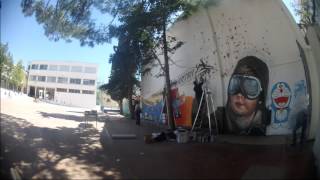 Graffiti patio Escola Esteve Barrachina Sitges