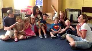 A few of the children singing Alouette