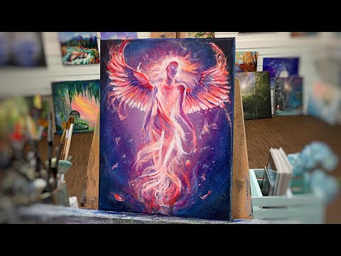 How To Paint RISING LIKE A PHOENIX  acrylic painting tutorial