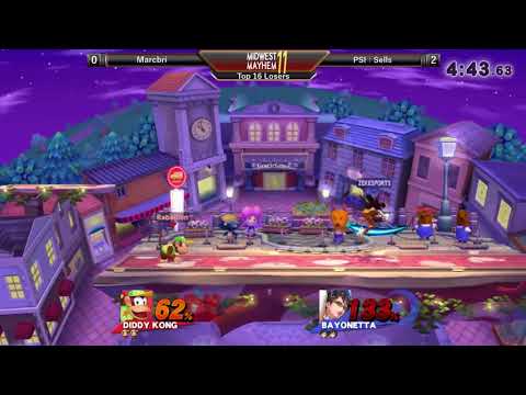 Midwest Mayhem 11 TOP 16 LOSERS: Marcbri (Diddy Kong) vs. PSI l Sells (Bayonetta)
