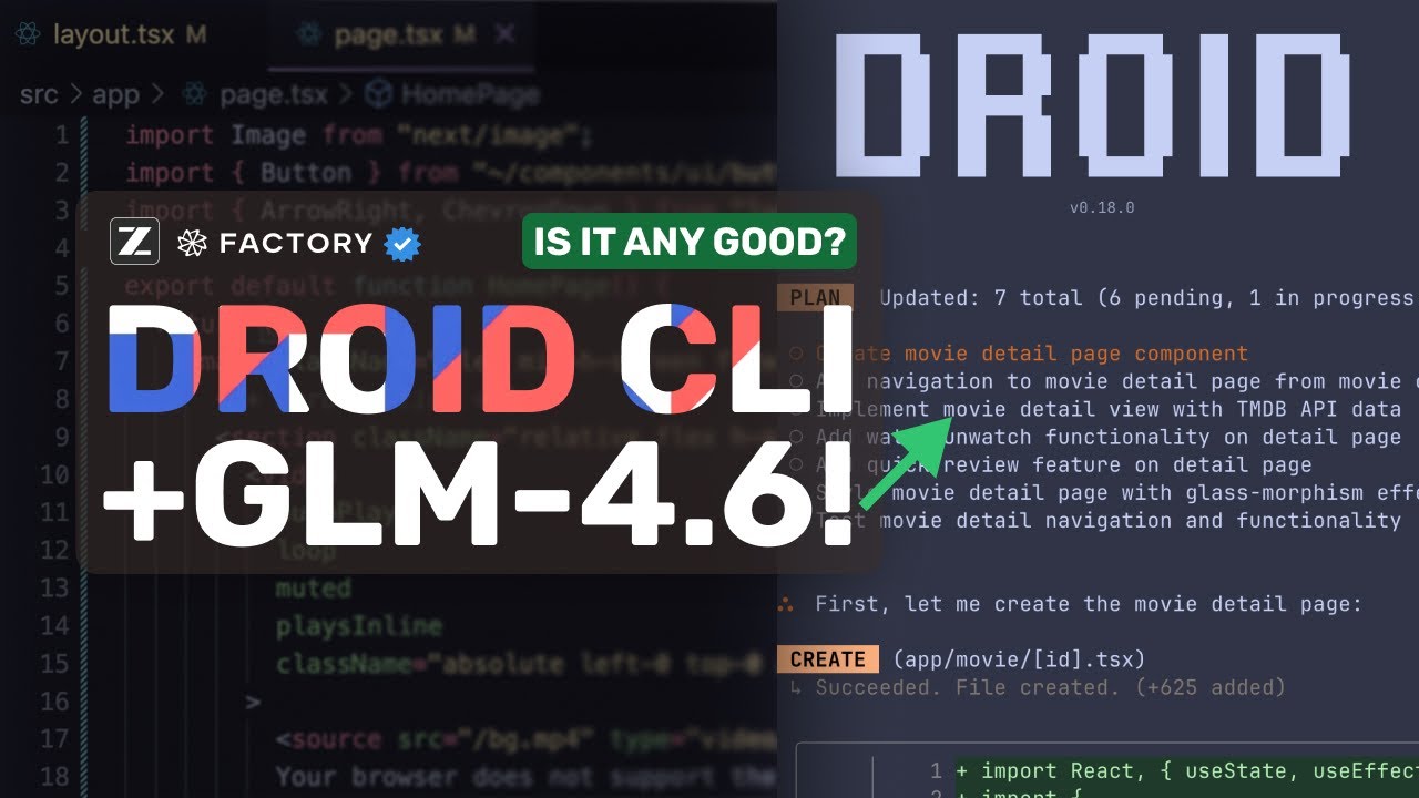 Droid CLI + GLM-4.6 + FREE 4.5 Sonnet,GPT-5 : Is it really the NEXT CLAUDE CODE?