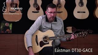 Video thumbnail for Eastman DT30 Grand Auditorium Cutaway Double Top acoustic guitar demo by Stageshop by Stageshop