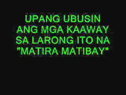 MATIRA MATIBAY RAP TRIBUTE LYRICS