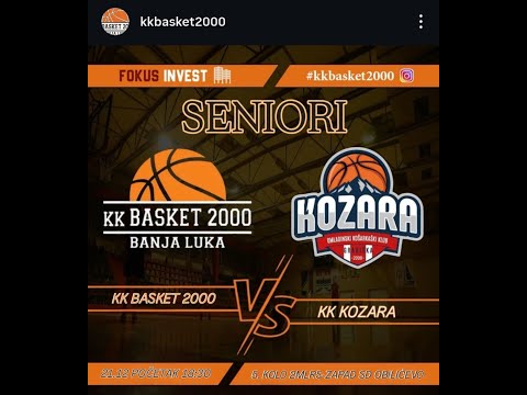 KK Basket 2000 vs KK Kozara 2 MLRS Zapad peto kolo sezona 2025/26 UŽIVO