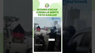 Momen Kocak 2 Remaja Putri Minta Foto pada Ganjar Pranowo, Tetap Eksis Meski Motornya Terjatuh