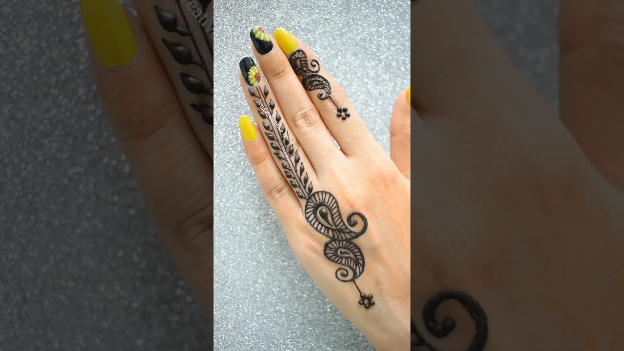 latest stylish back hand mehndi design by creative heart